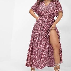 Flutter Sleeve Ditsy Floral Split